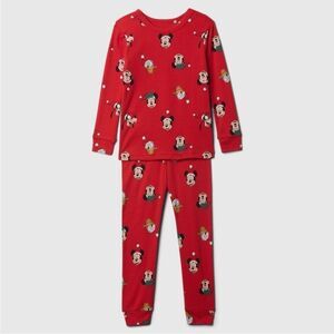 Gap X Disney Kids Mickey Mouse Red Long Sleeve Shirt & Pants Pajama Set
